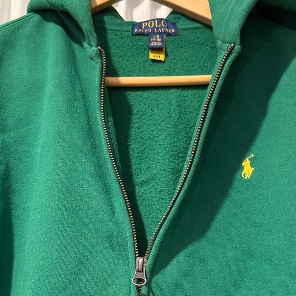 Polo by Ralph Lauren Kids Green Hoodie with Yellow Logo - Picture 4 of 6